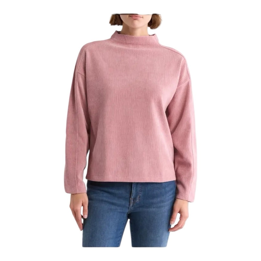 Madewell Striped Jacquard Funnelneck Top ‎ Women's Size: Small Rosewood NWT